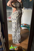 Absolutely love this jumpsuit and would recommend it 1000%. I'm 7 months pregnant, but I wanted this and figured it would fit after I have the baby. I ordered size small (my usual), and it still fits over the bump comfortably, so I don't have to wait to wear it. And it has pockets! - Holly Q.
