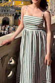 Love the way this dress fits and looks. It is very lightweight, making it perfect for vacation packing and weather. As a short girl, it is down to my ankles, which is usually not a great look for me (but with the stripes it looks good!) Works with both sandals and tennis shoes, and I love the cut out in the back! - Samantha C.