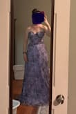 I really liked this but the fit just did not work. It was too loose in the bust. Potentially ok if I tied the corset back extremely tight but very very long to the point that hemming would have cut off half a foot. It wasn't worth keeping unfortunately. - Aubrey