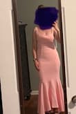 This dress was very cute, and I didn't need to worry about the hem as a short gal. It was a bit tighter around the stomach than I am used to or comfortable with but everyone else liked the look. I ultimately chose a diff dress for my event but kept this one too because I did like it. - Aubrey
