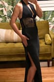 Nice thick satin material. Elegant and flattering. I lack hips so there's a bit of excess material in the hip area, but it didn't take away from the esthetics. A bit long for my 5'1, height, nothing a bit of stitch Witchery couldn't fix. All in all, it's a beautiful dress. - Yian H.