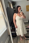 Love the dress and how it fits. Only issue is that the straps are a little long and there's no way to shorten them to fit better (going to get it fixed). Wearing this for my bridal shower! - Mary E.