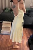 I really loved the back of this dress! But the front felt a bit shapeless and didn't flatter my chest. The ivory color was also a bit more yellow than I expected, which I thought didn't suit my skin tone. - Amanda S.