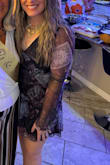 This dress was very flattering. The material had stretch and was not too short. The color was beautiful. - Becky K.