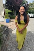 This is by far my favorite dress to date!!! It felt so well, didn't wrinkle during travel, and I got so many compliments on the color!! It fits true to size. Was able to dance the whole night and it stayed up too! - Nina H.