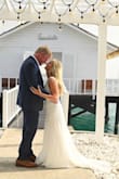 I love this dress so much! We got married in Saint Lucia in June so I wanted something simple but elegant and boy did this dress deliver!! I got so many compliments. I did have pads inserted and the front closed just a tiny bit and I had 6 bustle buttons put on the back for the gorgeous train!! - Stephanie S.