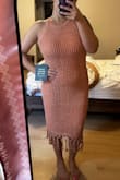 This dress is stunning!! Perfect for a summer night out. I bought it for my friends bachelorette weekend. The color is beautiful, fits like a glove, and the beads are so cute. I love that the dress has a slip underneath as well. I can't wait to wear it out. - Isabella C.