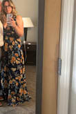 This is a beautiful dress. It was a little tight in the bust, but it was still comfortable. So much fun to dance in, the slit is great. - Cassie G.
