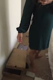This dress definitely runs large so order a smaller size (or two). The color is a little darker, think more jungle green. Also, the sleeves are very long, so it creates a bunched up look even though I ordered a size down. - Soo K.