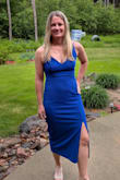 I really love this royal blue dress! Very flattering throughout and a sexy back! - Mary S.