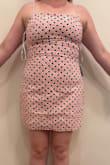 I'm typically between a large and XL in lulus, and the XL for this dress fit great. There is no stretch, so if you are between sizes, size up. My body type is fairly boxy, so it was nice to have a cute pattern for summer nights. The ruching added a nice contour. - Kylie H.