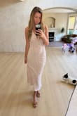 Whoever sews these dresses for Lulus gets it. It's perfect for me. I always struggle to find dresses that fit me right because I have a longer upper torso, and all of the dresses' waistlines always hit me right underneath my chest, but this one is so good. - Tanya J.