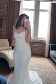 Decided on this dress for my elopement because I thought it was so pretty, but was a little scared about it being tight because I've had two kids, and it was perfect with a bodycon underwear underneath! - Chloe H.