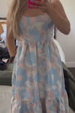 I am 4'11'' and my measurements are 32.5-27-37 (approximately). I had to get it hemmed a few inches (wearing 3-3.5" heels). The corset was tied to almost full, so I am glad I got the xsmall size. The dress is true to colour. Pockets are fabulous! - Marie-Pier P.