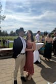 The color was beautiful and fit was great. I am in between a small and medium, so I bought both sizes and ultimately went with a small. It was tight but stayed up all night. Zipper was a little finicky but quality of dress I felt was great for price. I highly recommend this dress! - Brittney C.