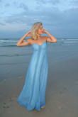 I love the pretty shimmer on the dress. Very subtle. Perfect shade of blue and super comfortable to wear! - April L.