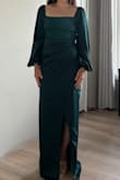 This dress is just as pictured, the colour and fabric are really nice. The fit is generally flattering, although the bust probably looks better on someone with a fuller chest (I'm a 32B/34A and it's a little loser in the bust) but I think it will look fine with the help of a good bra. - Cassandra Z.