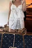 I really did not think I would like this set but I love it. It fits true to size. It's silky and very comfy. I can't wait to pair it with a bridal robe for getting ready. - Rachel R.
