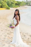 I wore this for our Hawaiian beach wedding!!! I have never felt more beautiful in my entire life!! This dress screams look at me on my special day!!! My husband cried when he saw me in this dress! - Connie N.
