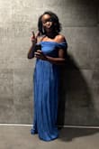 Fits great! The blue is beautiful! Tons of compliments. Also, it's a ribbed material so it gives the dress some texture. - Geri K.