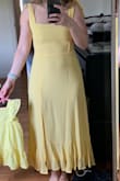The material was see-through, and I wasn't even able to wear nude underwear, which is unfortunate when you pay $100+ for a dress. Also, it was pilling by the end of the night from my purse touching it. The dress itself was a nice colour and fit nice but not worth the price tag. - Maggie M.