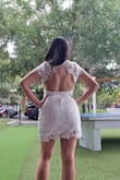 I wore this dress the day after my wedding, and I absolutely loved it! I wanted something that still felt bridal but was comfortable enough to enjoy the rest of our wedding weekend, and this dress was perfect. The lace detailing is even prettier in person, and the open-back design made it feel elegant while still being fun and effortless. It fit true to size, was comfortable to wear all day, and I received so many compliments. If you're looking for a dress for a post-wedding brunch, honeymoon, rehearsal dinner, or any wedding weekend event, I highly recommend this one. It made me feel like a bride even after the big day! - Alyanna L.