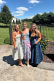 I absolutely loved this dress! I wore it to a summer wedding.
Deets: I'm 5'8 and found the length to be perfect - elegant midi length with a flattering slit that wasn't too revealing. The bodice stayed in place all day, and the adjustable straps helped me get a great fit. The fabric was lightweight and comfortable even in the summer heat, and it photographed beautifully in both bright sunlight and shade. I paired it with neutral wedges, simple jewelry, and an updo, and it looked polished without feeling too formal. If you're looking for a dress that's flattering, comfortable, and perfect for weddings, bridal showers, or summer events, I highly recommend this one! Bra? I wore a strapless because I needed the extra padding and push-up. If you have boobs, this will accentuate them. I gave it the star rating because of the chest area. You might need some boob tape! - Nicole T.