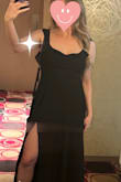 This dress is very well made and feels like great quality. I'm 5'3, 145 pounds, and usually wear a true medium. The medium fit snugly, but I do have a wider rib cage. Even so, I wouldn't have sized up to a large. The only downside was the length. It was extremely long on me, even with high heels, so I had to have it altered. I ended up having both the straps shortened and the hem taken up. If you're around my height, I'd just plan on needing alterations. - Kristin B.