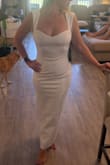 Love how this feels on. The neckline and straps are perfection. Was a tad plain for the courthouse wedding vibe I was looking for. - Emily G.