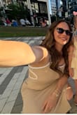Fits like a glove. Material is high quality, so even though it is fitted it is also forgiving! Back is gorgeous. - Sarah K.