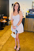 Torenia White and Beige Lace Strapless Mini Dress
