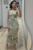Such a beautiful dress! I received so many compliments while wearing it. The size XS fits perfectly. The fabric is not see-through, feels very nice, and the quality is excellent. - Yelena T.