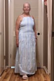 I'm between medium and large sizes, so the reviews said the dress runs small, so I ordered a large, and I'm so happy with the fit. This is for a wedding rehearsal dinner, and it's going to be perfect! - Juanita L.