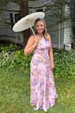 Loved this dress! Wore it to a wedding and received so many compliments. It fit great; I got a large ( 5'8"; 160). Top fit perfectly, no bra needed, and flowy in the waist. - Jessica V.