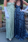 My sister and I wore these for a Bridgerton masquerade ball! They worked perfectly. I'm on the right in a small (blue), she's on the left in a medium (sage color) - Kendra M.