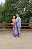 I bought this dress for a summer wedding, and it was such a pretty color that blended with the scenery of the wedding so well. The fit was true to size with my build and my bust; the length just had to be shortened a little to accommodate my shoes. Otherwise, the dress was secure and held me up all night long. It also gave me adequate coverage, and I didn't have to worry about falling out of the dress - Isabella B.