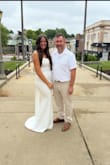 This was my dream dress. Simple yet elegant, used it for a courthouse wedding. The fabric feels expensive. It is not see through and provides amazing coverage. If you're thinking about it, just buy it!!! Just fyi I am 5'7 155-160 lbs, 36b top, size 7-8 bottoms and I ordered a medium. - Sheri A.