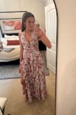 This dress exceeded my expectations! It fits beautifully through the waist, the fabric is light and flowy, and it moves so elegantly when you walk. Just a heads-up that it runs long; I'm 5'8" and definitely needed heels. Such a romantic, flattering dress that feels even prettier in person. - Alex H.