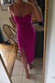 I am so obsessed with this dress. It hugs in all the right places and was soooo flattering. I got so many compliments! The color was gorgeous too. My only gripe is that the bust part of the corset was too small for my chest (34D), so it kept riding up. But everything else was perfect; I absolutely loved it and can't wait to wear it again! - Sydney E.