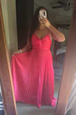 This dress is incredible. It's so comfortable, it's very flattering, and it gives a lot of grace to bigger tummies, or those like me who enjoy a good wedding buffet. The bust support is fabulous and highly adjustable. I was concerned about the integrity of the pleats, given that I was traveling a very long distance with this dress, but by some magic they have held perfectly. The dress is long and needs hemming for anyone shorter than ~5'11. For myself, it was the perfect length with heels. I absolutely adore the sheen, and the color is spectacular. - Irina M.