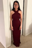 The dress looks flattering and elegant! I love the design in the back and I'm obsessed with the color. - Janice A.