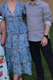 This dress was super cute and fit perfectly at the waist. The ties in the back allowed me to limit the potential for gaping at the chest, so I felt secure throughout the night. Great to dance in too! - Bri J.