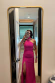 Love the color, style and fit. It was long enough with a heel, which is always a plus. It was a little snug in the upper shoulders and back. I am slim but athletic build. Going up a size would be too big, but it was a little too tight for comfort - Amber L.