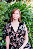I love this dress. It's a wrap dress so you can can control the waistline and not have to worry about it fitting the hip area. It's a nice flowing and drapey fabric. The only downside is that I'm short and had to take off about 4-6 inches from the bottom. - Kirsten T.