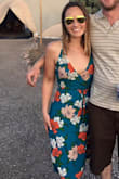 Wore this dress the first night of a desert wedding in Moab and I got a TON of compliments on it all night long. It's a perfect summer dress and the colors are absolutely gorgeousâit definitely stands out in a crowd. The wrap style is super-cute and comfortable (albeit, a little challenging to figure out at first) and the ties at the waist allow you to adjust it to your liking. I have a small chest and I was worried that the top would be weird without any sort of built-in bra or padding, but it ended up working out. I'm guessing this dress might not be ideal for those who are more well-endowed in the chest area. - Aranya T.
