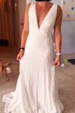 This was going to be my dress. I fell absolutely in love with this dress. The only reason it's not is because there was one other I loved more. I would have let this and just tailored it as back up but my other dress also needed tailored. This dress was a little loose in the bust so I did not want to have to get two altered ! I'm doing a beach elopement and this totally fits the vibe. - Ashley R.