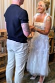 I ordered this dress last minute when all my other dress options had failed me. I put this on and it fit perfectly and I was immediately in love with it! It was the perfect dress for our July elopement and was gorgeous all day and night. Loved the bow straps so it could be adjusted and cover my tan lines - Alexandra D.