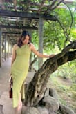 Dress color is really pretty. It fits snugly. I was able to move freely, not constricted in any way - Mary L.
