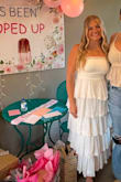 Mianella White Swiss Dot Tiered Maxi Dress