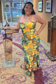 This dress fit my curves beautifully. The color were perfect for vacation - Jessica L.